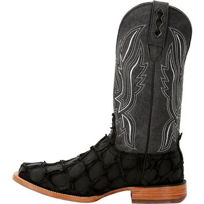 DURANGO® PREMIUM EXOTICS™ MATTE BLACK PIRARUCU WESTERN BOOT