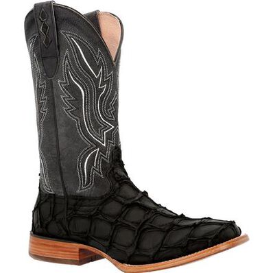 DURANGO® PREMIUM EXOTICS™ MATTE BLACK PIRARUCU WESTERN BOOT